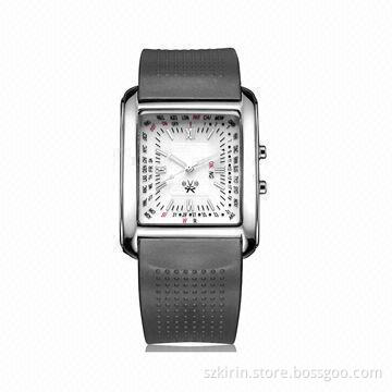 Solar Radio Controlled Watch, Alloy Case, Genuine Leather Band